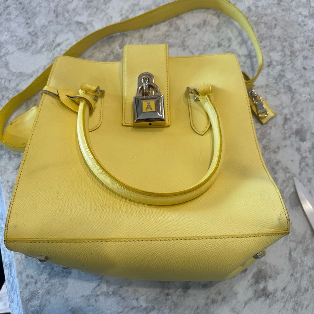 Patrizia Pepe Vibrant Yellow Shoulder Bag
